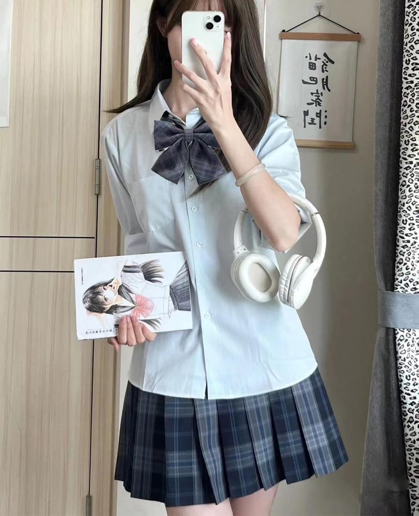 QOOLY Cosplay Uniform JK Halloween High School Girl Junior High School Student Party Long Size S 4-Piece Set, Skirt, Costume, Uniform, Uniform,