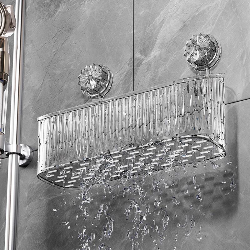 Elegant Wall-Mounted Bathroom Storage Rack: Punch-Free Toothbrush & Toothpaste Holder with Suction Cup.