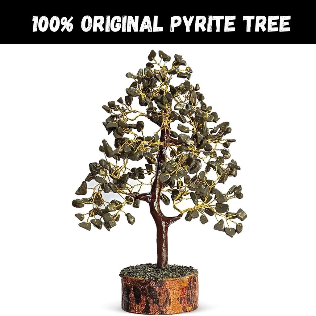 Pyrite Crystal Tree for Money - Money Stone Tree for Wealth, Confidence, Vastu Correction, Positive Energy, Reiki Healing