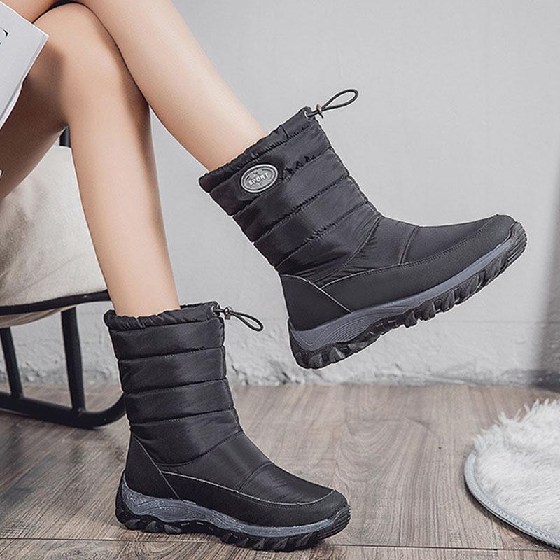 Plus Size 36-43 Snow Boots Women Winter Plush Warm Women's Boots Waterproof Thick Bottom Cotton-padded Shoes for Woman WSH5227