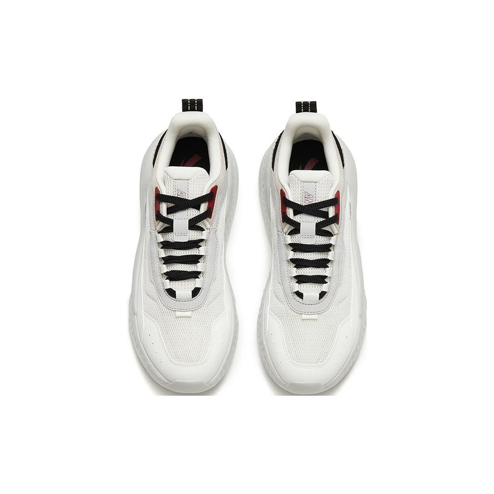 Anta Unrestrained Series Fabric Comfortable Trendy Slip Resistant Wear Resistant Low Top Sports Casual Shoes Men Sneaker White Black 112518830R-2