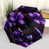 1pc Butterfly Flowers Umbrella with 8 Iron Ribs and a Plastic Handle, Automatic Opening and Closing, Portable and Foldable1022