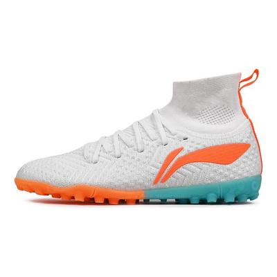 Li Ning Shadow 2 High-Top Carbon Plate TF Football Shoes Unisex Football Shoes White Orange YSTT029-51