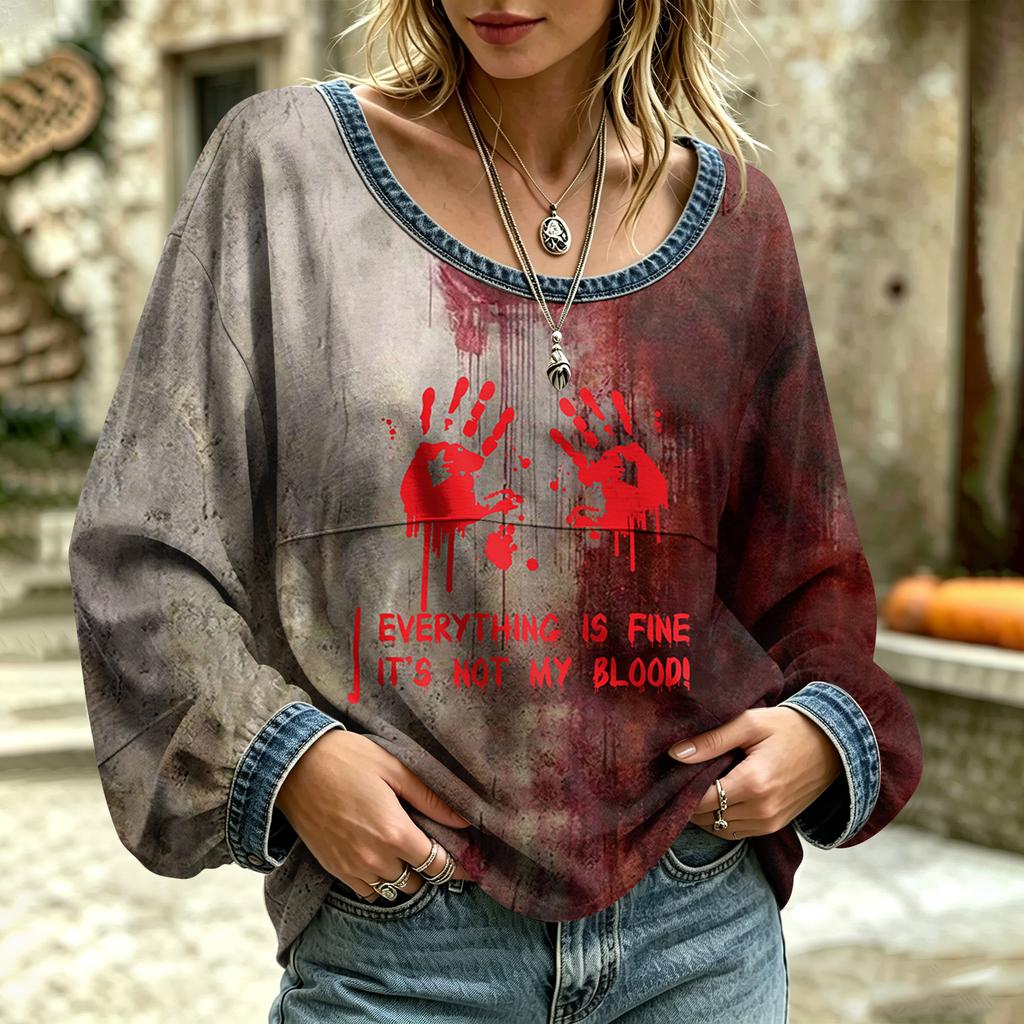 Women's Casual Long Sleeve Neck Top for Everyday Wear