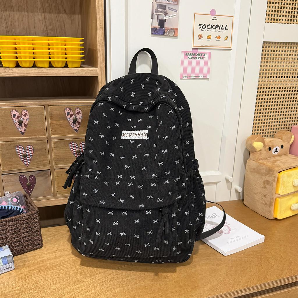 Schoolbag, High Aesthetic Value, Soft Girl Bow, Girly Cuteness, Korean Fashion, Versatile Laptop Backpack for Middle and High School Students