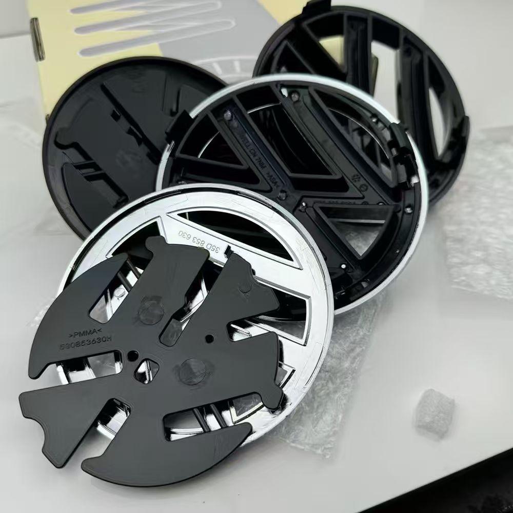 2pcs 120mm 110mm Car Logo Emblem Hood Front And Rear Tail Mark Rear Badge 6R0853600A Accessory For VW Polo 2011 2012 2013 zs9