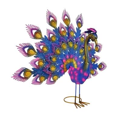 Craft Peacock Animal Sculptures Garden Supplies Iron Art Sculptures Handicraft Waterproof Gifts for Outdoor Indoor Yard