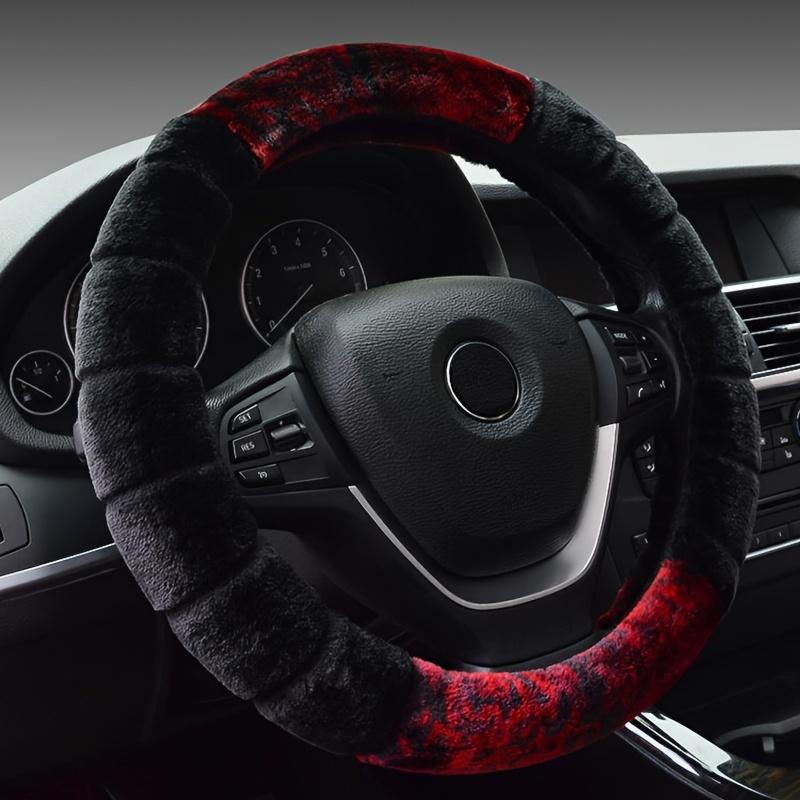 D-Type O-Type Winter Warm Steering Wheel Cover Short Plush Non-Slip Car Steering Wheel Cover for Cold Weather