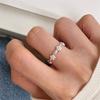 Japan and Korea Small Fresh Flower Ring's Sterling Silver Bow Plain Ring Index Finger Ring Simple Open Ring