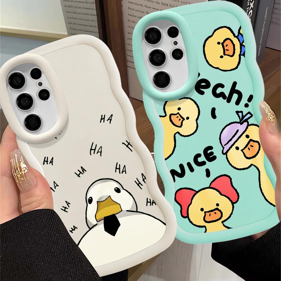 Soft Phone Cover Case for Samsung Galaxy S22 Ultra A26 S20 FE S23 Plus S25 S21 S24 A25 A35 A34 A24 A55 A54 A36 Cartoon Duck