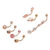 7Pcs Belly Button Rings Stainless Steel Smoothing Safe Elegant Style Dangle Belly Rings for Party
