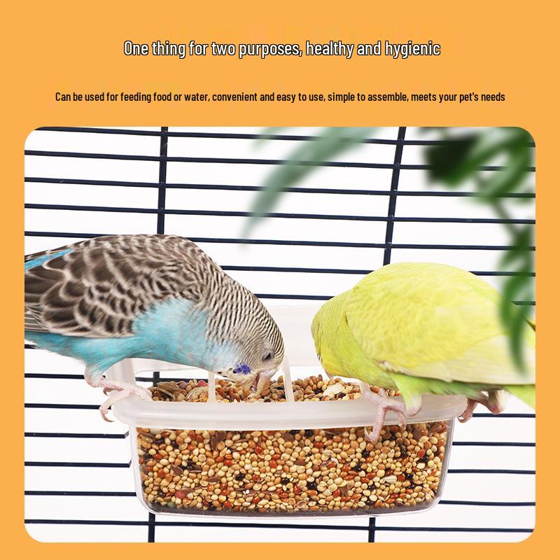 Transparent Anti-Spill Bird Feeder & Water Trough for Budgies and Lovebirds