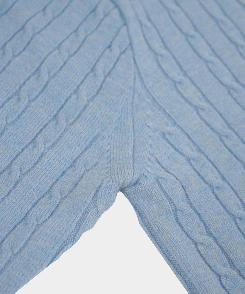 BIRBANTE Soft Washable Cable Collar Knit - Sky Blue
