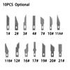 Craft Carving Blade DIY Hand Tools 10 Pcs Handcraft Engraving Silver Steel