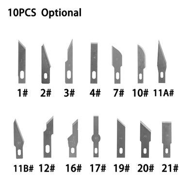 Craft Carving Blade DIY Hand Tools 10 Pcs Handcraft Engraving Silver Steel