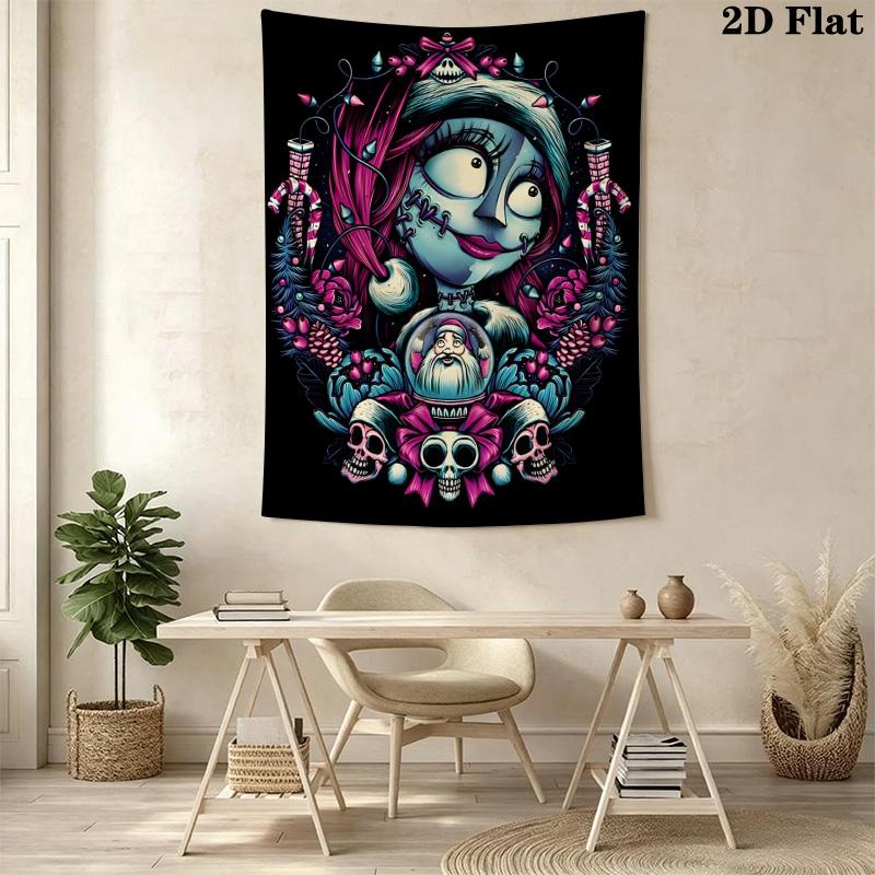 Jack Skellington'S Halloween Adventure Tapestry Fashion Print Wallmounted Background Cloth Atmospheric Background Cloth