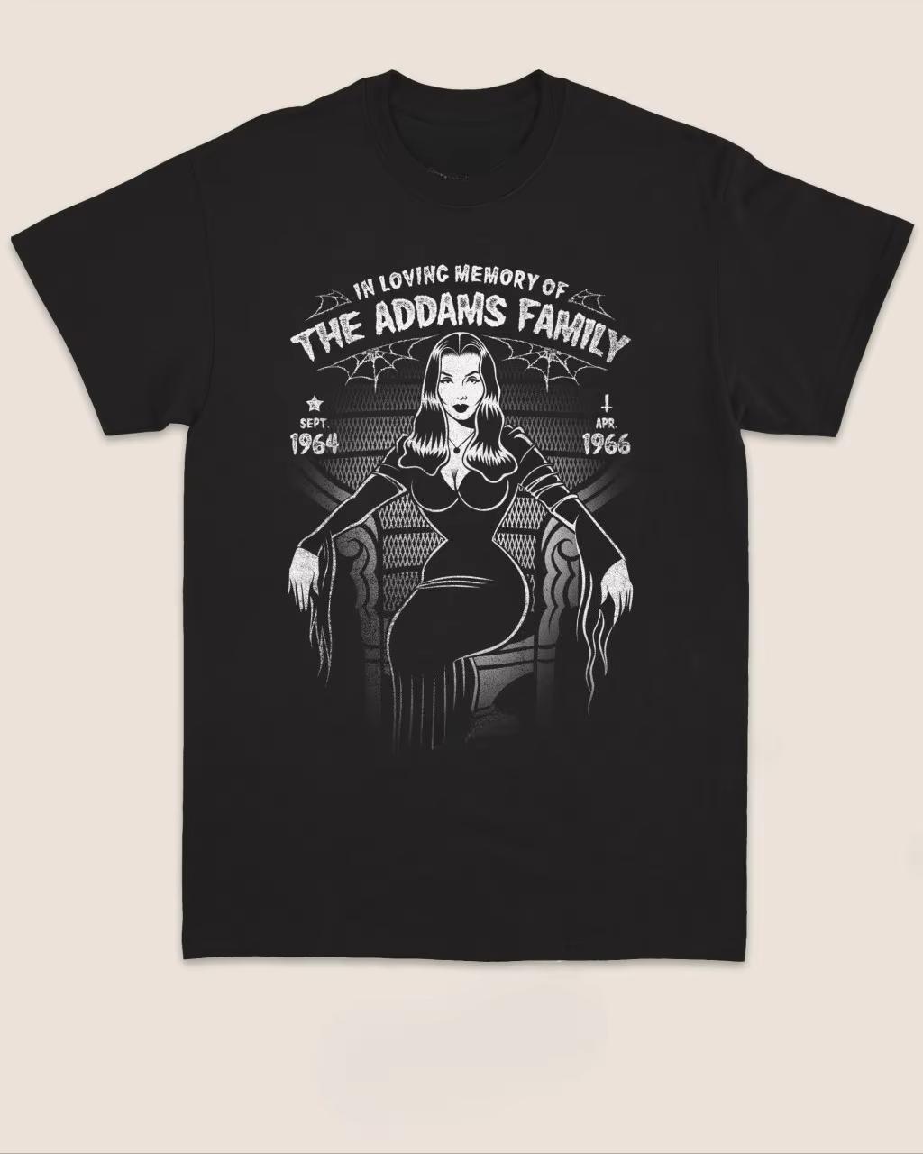 Morticia Addams The Addams Family T Shirt for Unisex Women Retro Gothic Horror Vintage s TV Show Graphic Tee Dark Aesthetic S