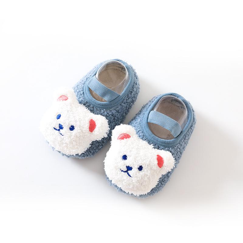 Floor Socks, Baby Shoes, Autumn and Winter Children's Men's Plush, Thick Anti Slip Soft Sole, Learning To Walk, Home Pure Cotton, Newborn