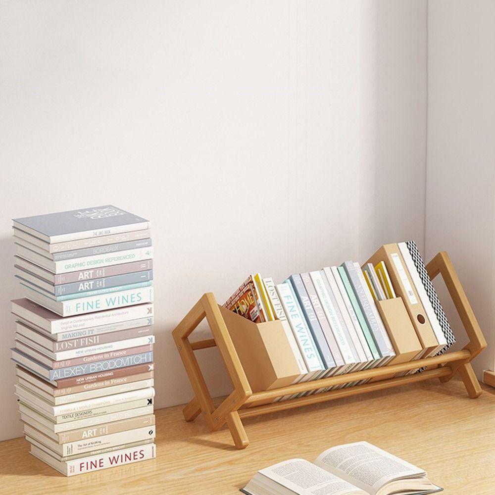 

Дерев яна книжкова полиця без задирок Швидка збірка Організатор документів Стійка для зберігання журналів Офіс Khaki 33x21cm