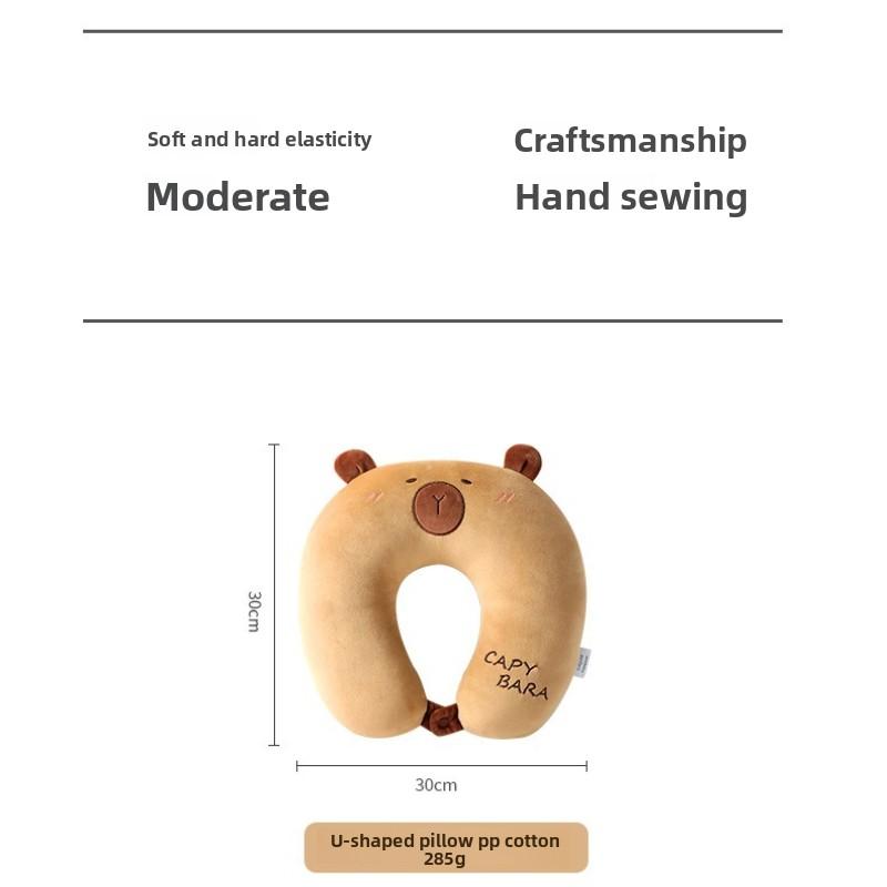 Cartoon U-shaped Pillow Office Nap Neck Pillow Travel Portable Neck Pillow Cute Capybara Neck Pillow Airplane Pillow