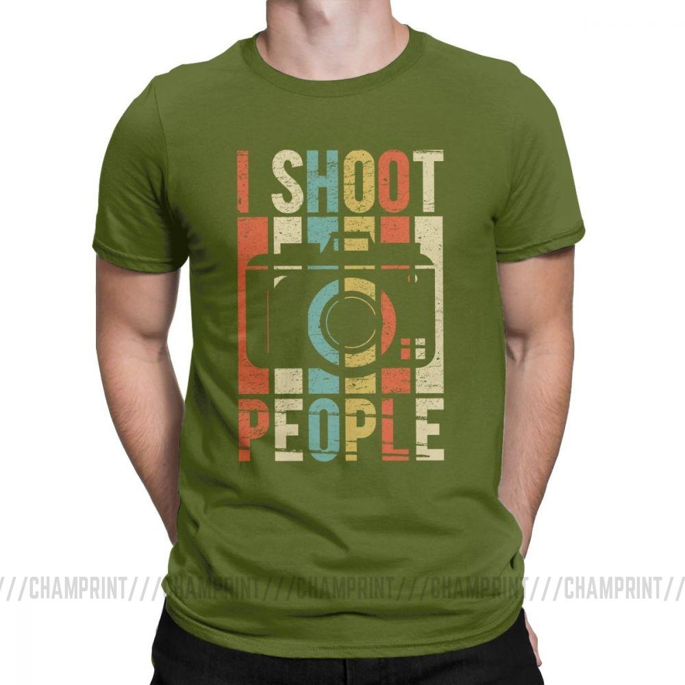 Men S Vintage Shoot People Photographer T Shirt Novelty 100 Cotton Tee Shirt Short Sleeve T