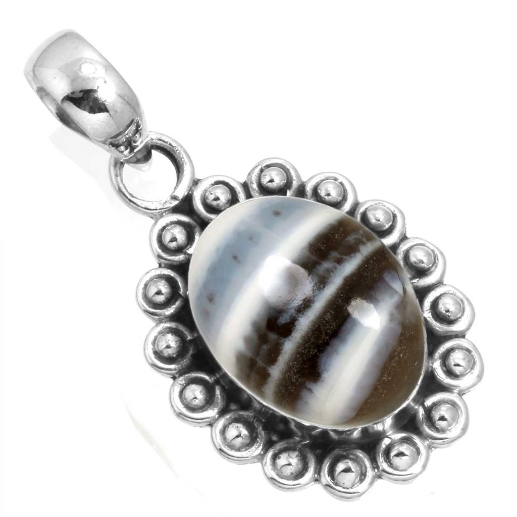 925 Sterling Silver Pendant Women Gemstone Handmade Jewelry Christmas Gift Amazonite Angelite Blue Opal Botswana Agate Mohave Azurite Chrysocolla