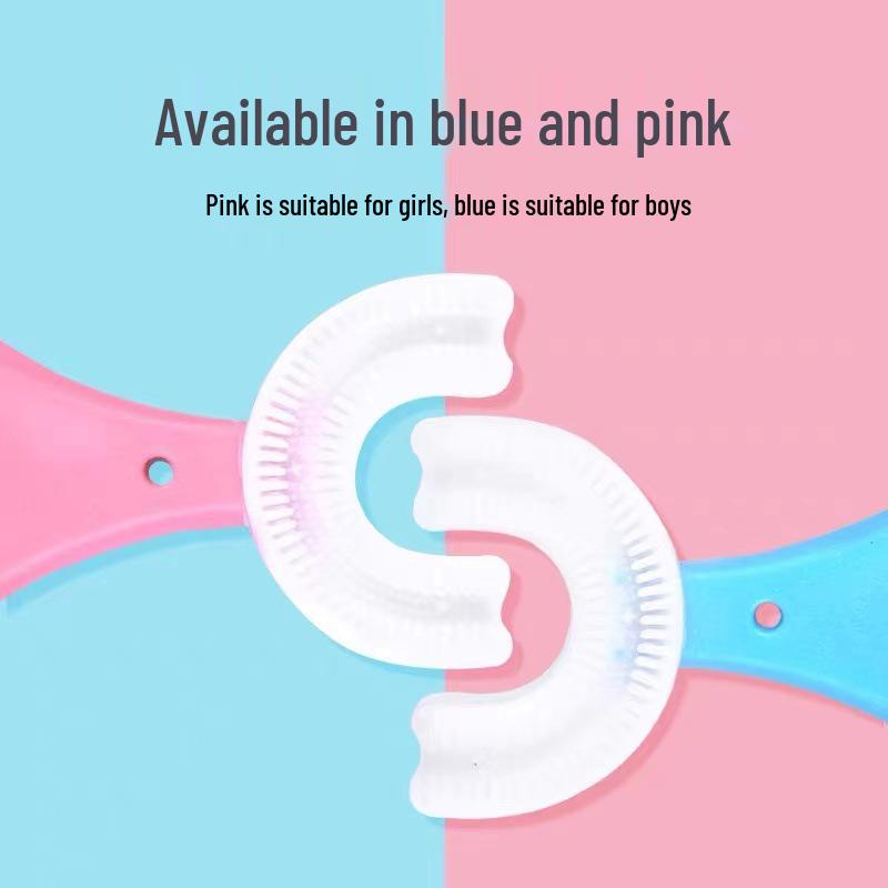 U-shaped Soft Bristle Silicone Toothbrush for Children Aged 2-12