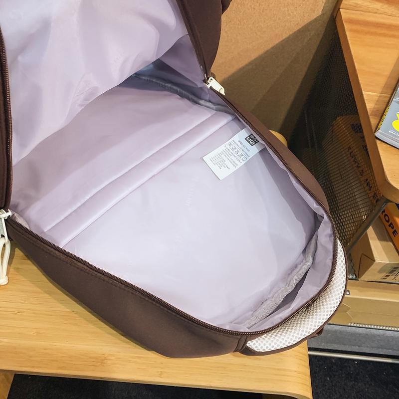 Women Large Capacity Backpack Student Schoolbag Men Solid Color Backpack
