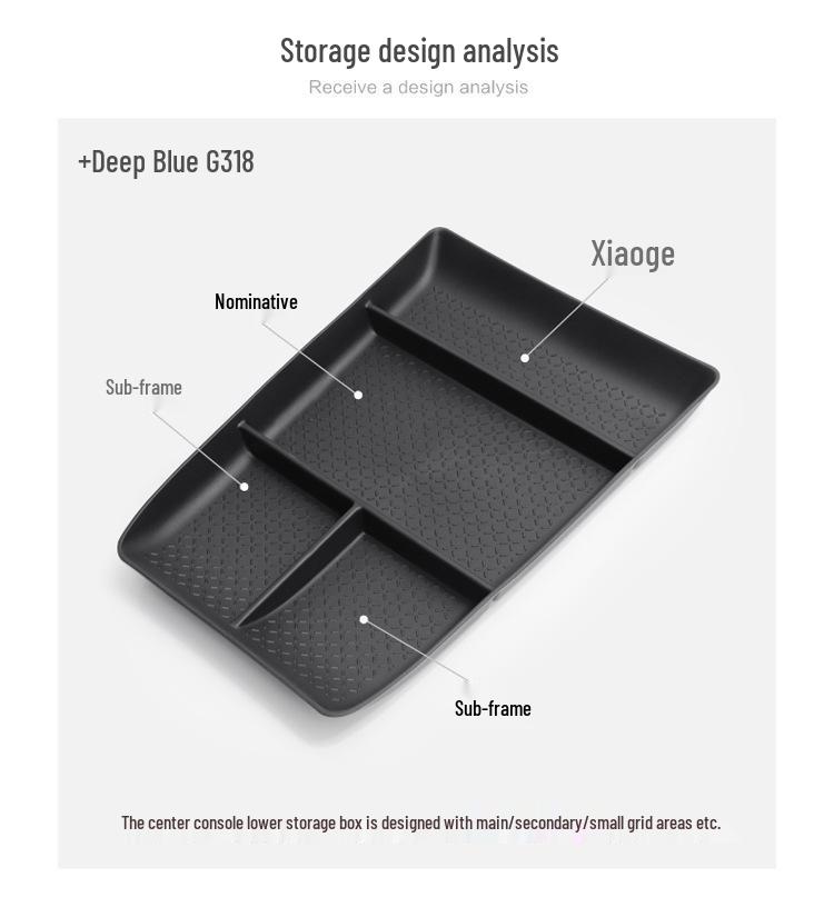 Deep Blue G318 Center Console Storage Box Organizer for Car Interior