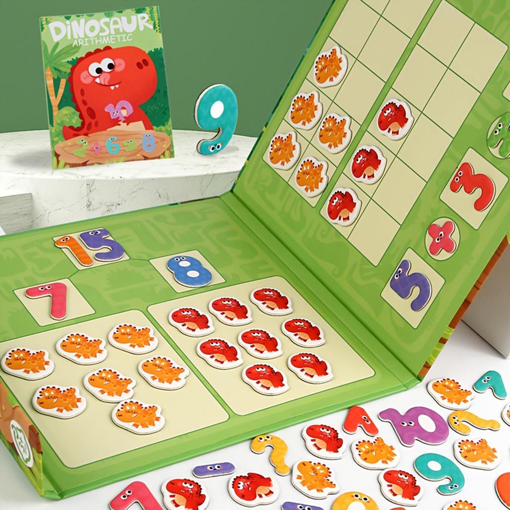 Dinosaur Arithmetic Learning Game, Interactive Math Tool To Teach Number Decomposition And Counting, Educational Toy With Dinosaur Illustration