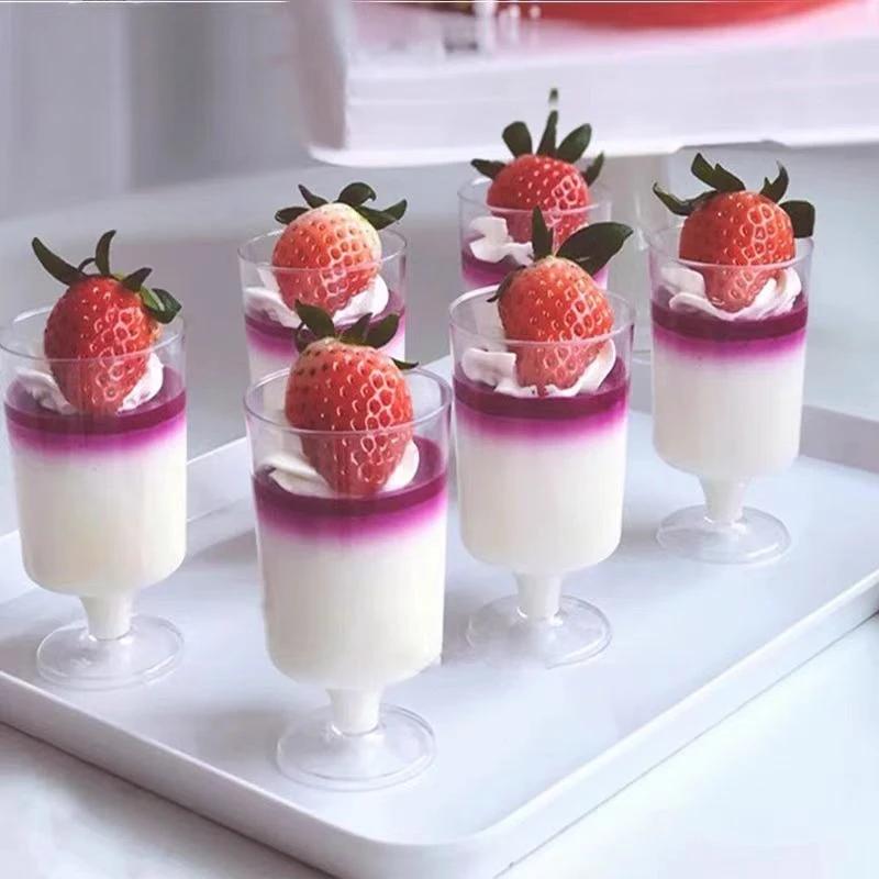 10/20/30 Stück Einweg-Dessertbecher Runde Öffnung Kunststoff Joghurt Mousse Kuchen Für Geburtstagsfeier Vorspeise Hochzeit Schokoladenbecher