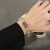 Chic Stylish And Cat Eye Stone Bracelet Titanium Steel Irregular Design Couples For
