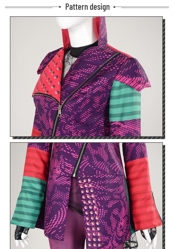Descendants 4 Little Red's Rise Mara Purple Cosplay Set - Stage Performance Outfit