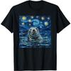 Seal Sea Lion Van Gogh Style Starry Night T-Shirt