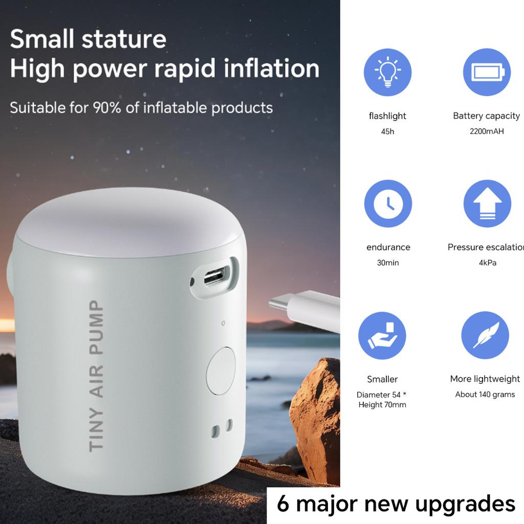 White Electric Inflator Pump Compression Bag Vacuum Pump Outdoor Camping Air Bed Inhalation Pump Mini Inflator Pump Inflator Tub