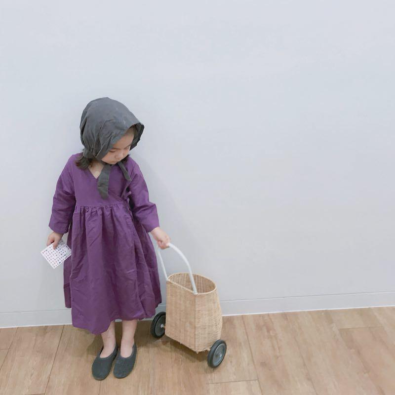 Kinder Retro Waldkarte Sommerkleid - Baumwoll- und Leinenrock