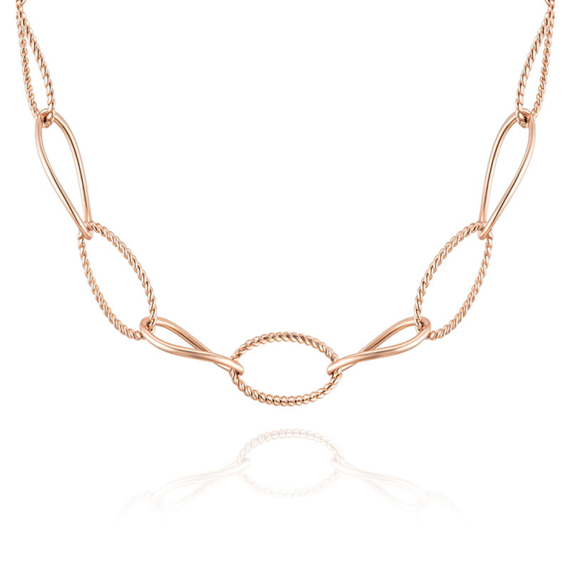 

MAISON DE SHE Овальне ланцюгове намисто з 14-каратного золота BN03013 Pink Gold