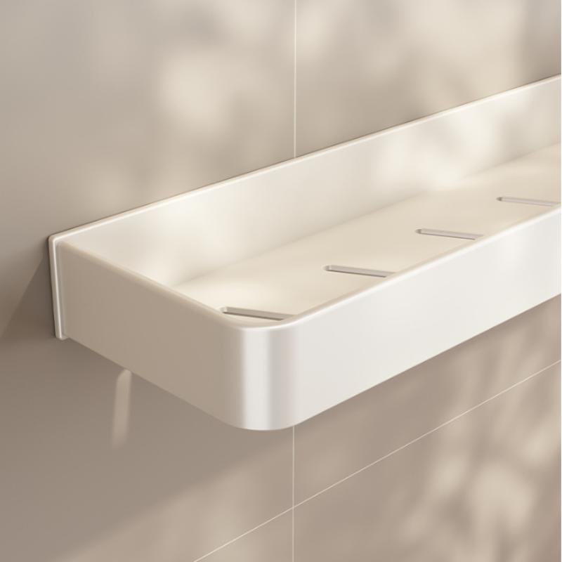 Bathroom Multifunctional Storage Rack, Space Aluminum Anti Rust Wall Mounted Storage Rack Single-Layer