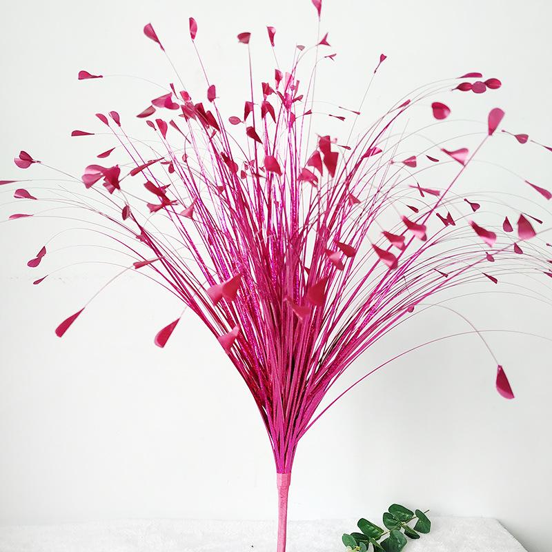 1pc Heads Peacock Grass Artificial Plants Pampas Grass Reed Flower Arrangement Home Bedroom Wedding Decorations Fake Flowers
