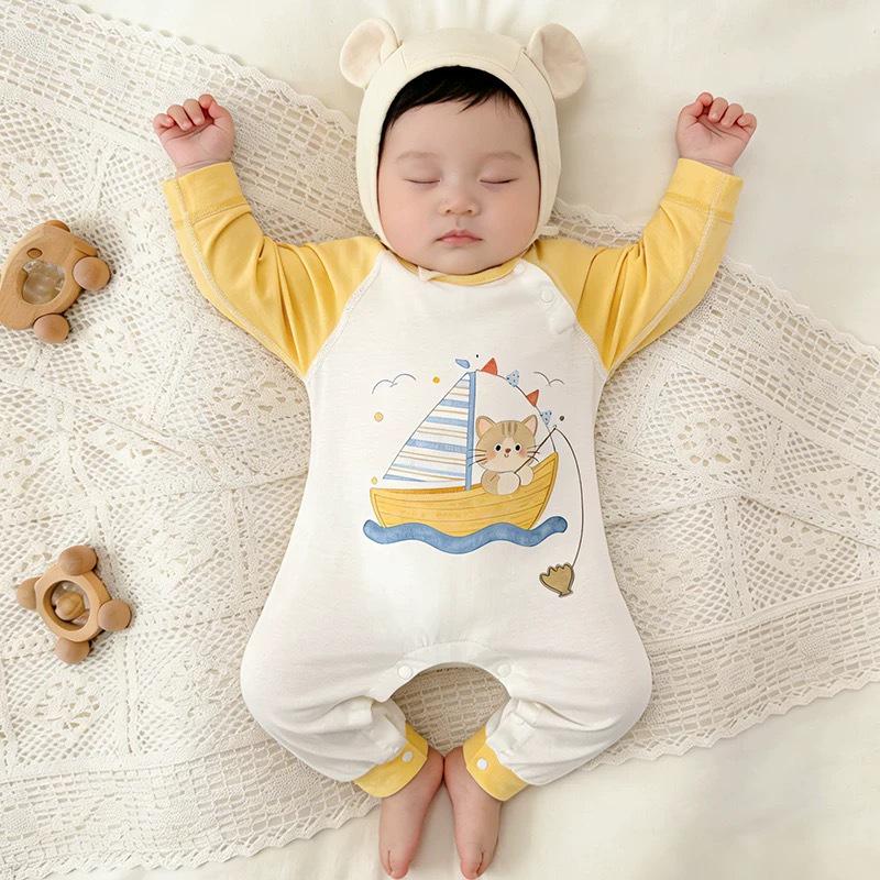 Modal Sommer Baby Langarm Strampler Schlafanzug für Neugeborene