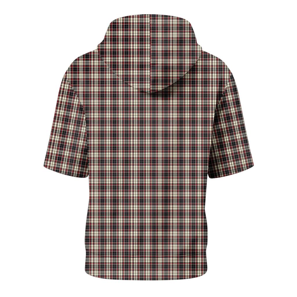 Felpa con Cappuccio da Uomo a Maniche Corte con Stampa a Quadri Retrò, Pullover Leggero Casual per l'Uso Quotidiano