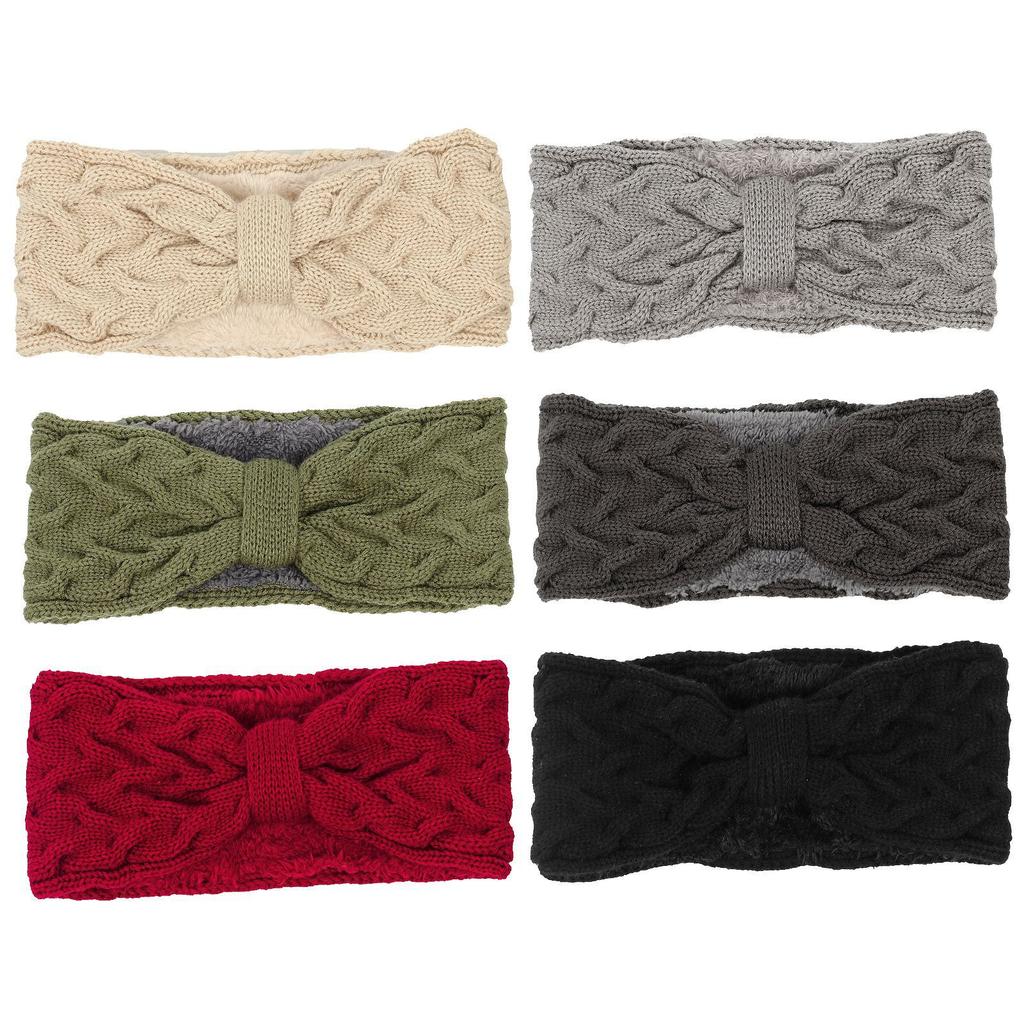Stylish Knitted Headbands For Women And Girls Soft Fleece Bows Hair Bands Knitted Headband Winter Ear Protection