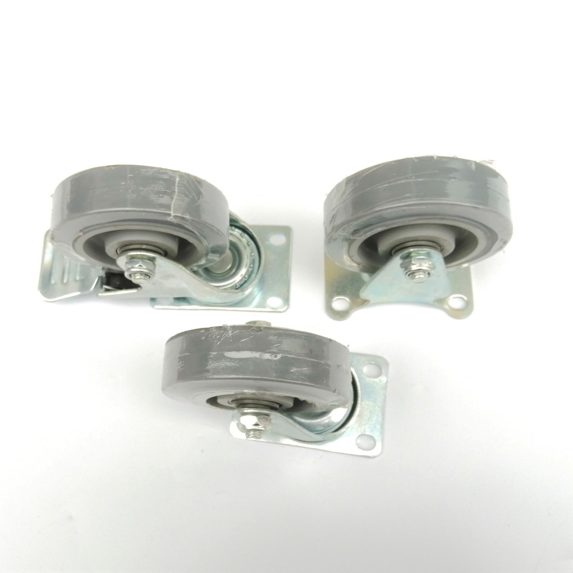 

Gray Silent Swivel Medical Wheel: Elastic, Light-Duty, Flat Top, Medium-Duty Caster 3-inch Gray Twin Bearing Fixed