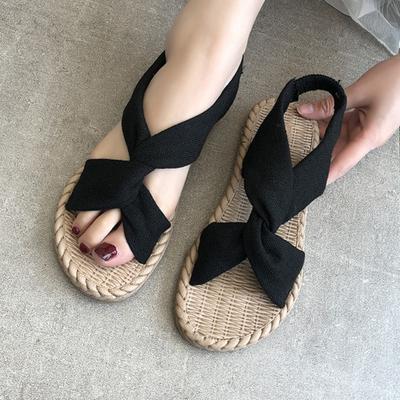 Summer New Women Sandals Weave Flats Shoes Bohemian Slippers 2025 Trend Casual Beach Flip Flops Woman Slides Sandalias