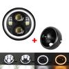 5.75 Inch Motorcycle Led Headlight Universal 6.5" Round Head Light for Harley Sportster Cafe Racer Honda Yamaha Suzuki Custom
