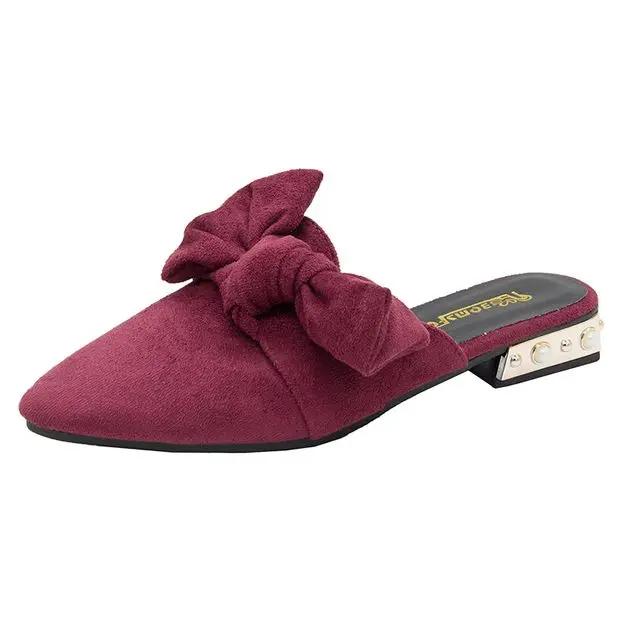 Fashion Low Heel Shoes Pointed Toe Slides Original New Style Casual Shoe 2025 Luxury Slip-resistant Women's Slippers and Ladies Sandals
