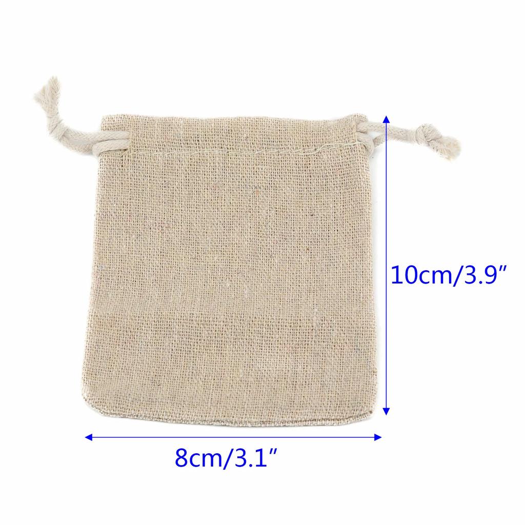 20/50pcs Natural Burlap Linen Jewelry Travel Storage Pouch Mini Candy Jute Packing Bags Present Mariage Jute Drawstring Gift