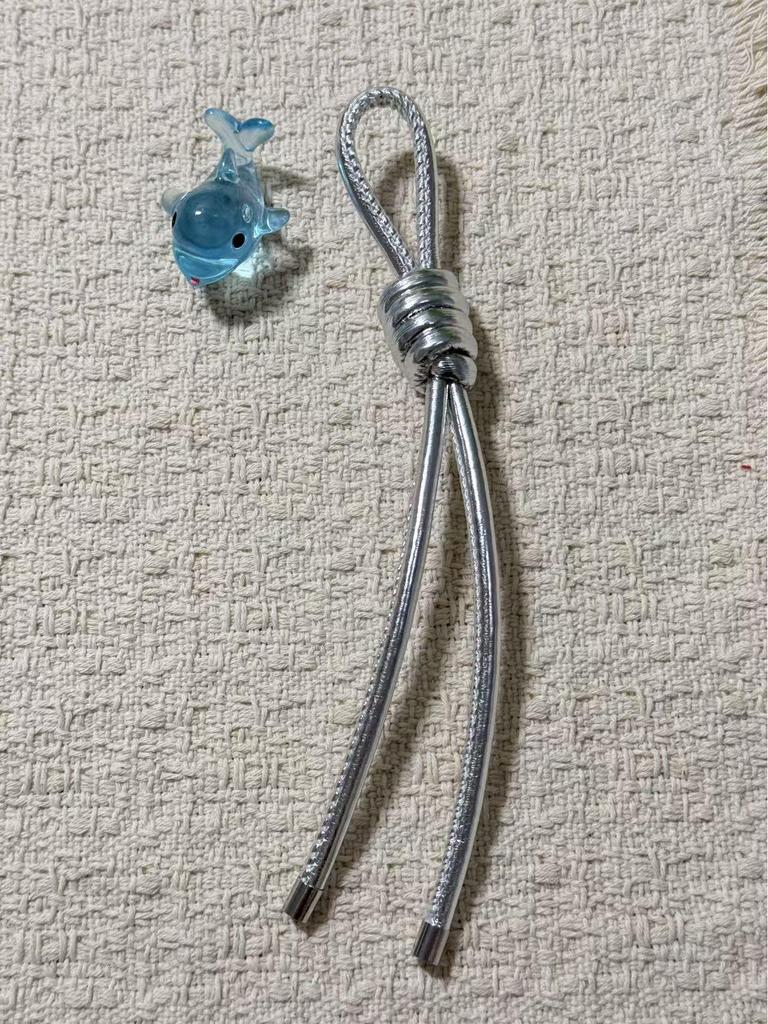 Stylish Leather DIY Car Keychain with Woven PU Rope Knot