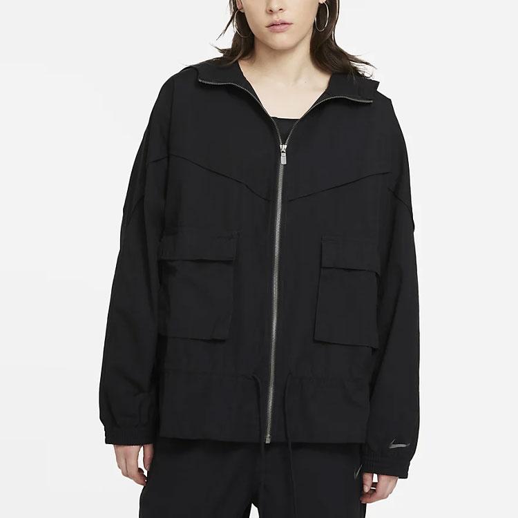 Nike Women's Sportswear Essential Woven Oversized Hooded Jacket Black CZ9329-010