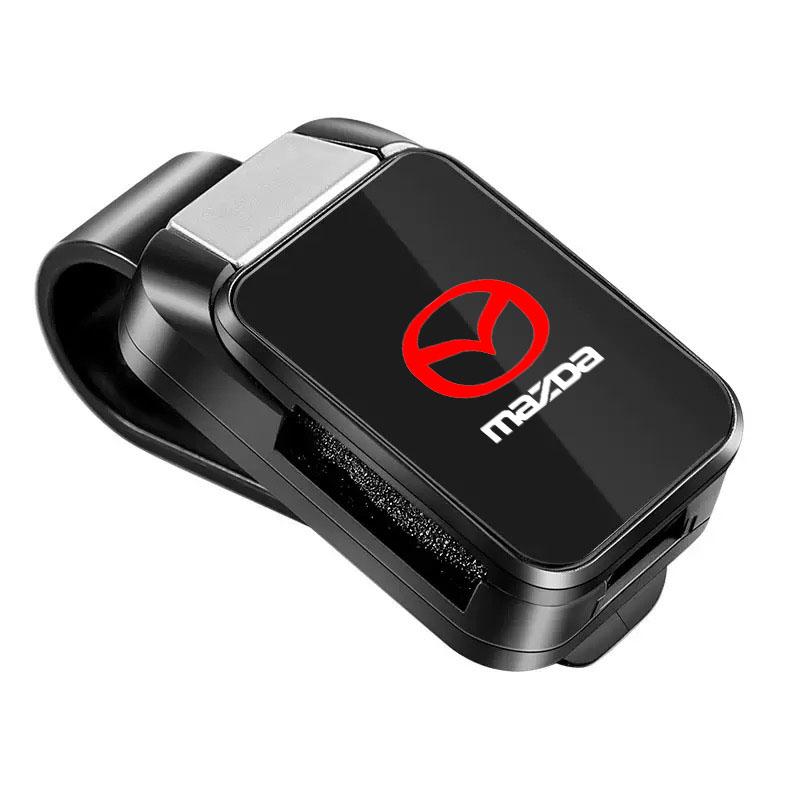 Car Eyeglass Storage Clip Sun Visor Sunglasses Card Holder for Mazda 2 3 5 6 CX5 CX9 CX7 CX4 CX3 CX30 MX5 MX3 BK Accessories FF2
